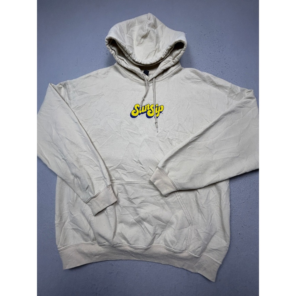Gildan Hoodie Cotton Blend Sand SunSip Health-Ade Graphic Large Unisex